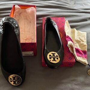 Black Tory Burch Minnie Travel Ballet Size 8.5